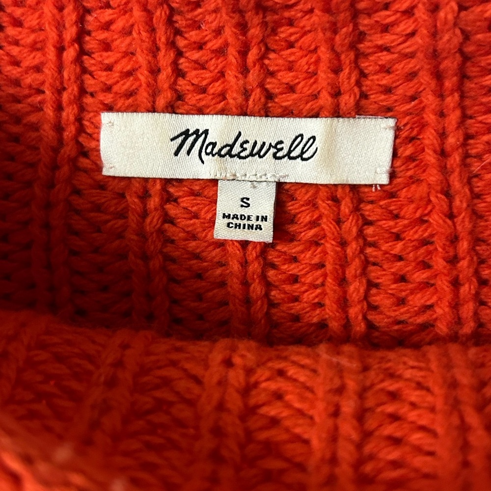 Madewell Orange Chunky Knit Sweater - Picture 3 of 6